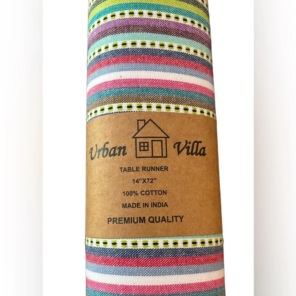 Table Runner 100% Cotton Multicolored NWT